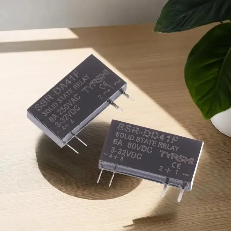 SSR-41FDD/41FDA DC to DC Mini Relay: 6A Solid State Relays, Non-contact Slim Relay Module for DIN Rail Mounting 3-32VDC