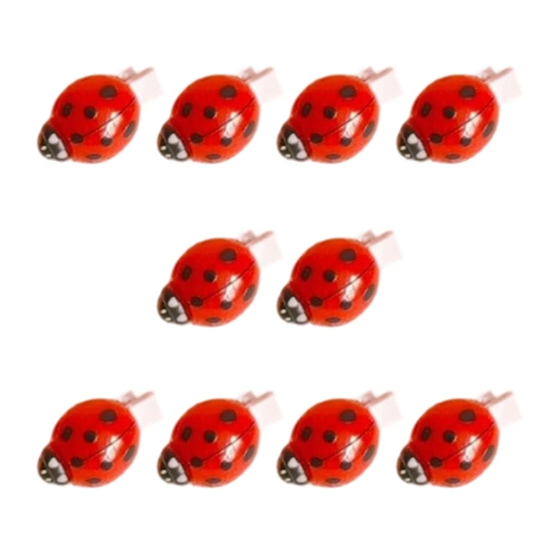 

10PCS Plastic Resin Hair Clip Hair Decoration Ladybird Shaped Hairpins 15UB
