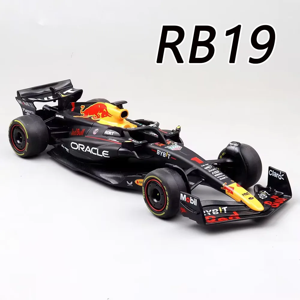 

1:24 F1 Oracle Red Bull Racing RB19 Verstappen Cars Игрушечные модели из сплава, литые под давлением резиновые шины, миниатюрные транспортные средства, детское образование