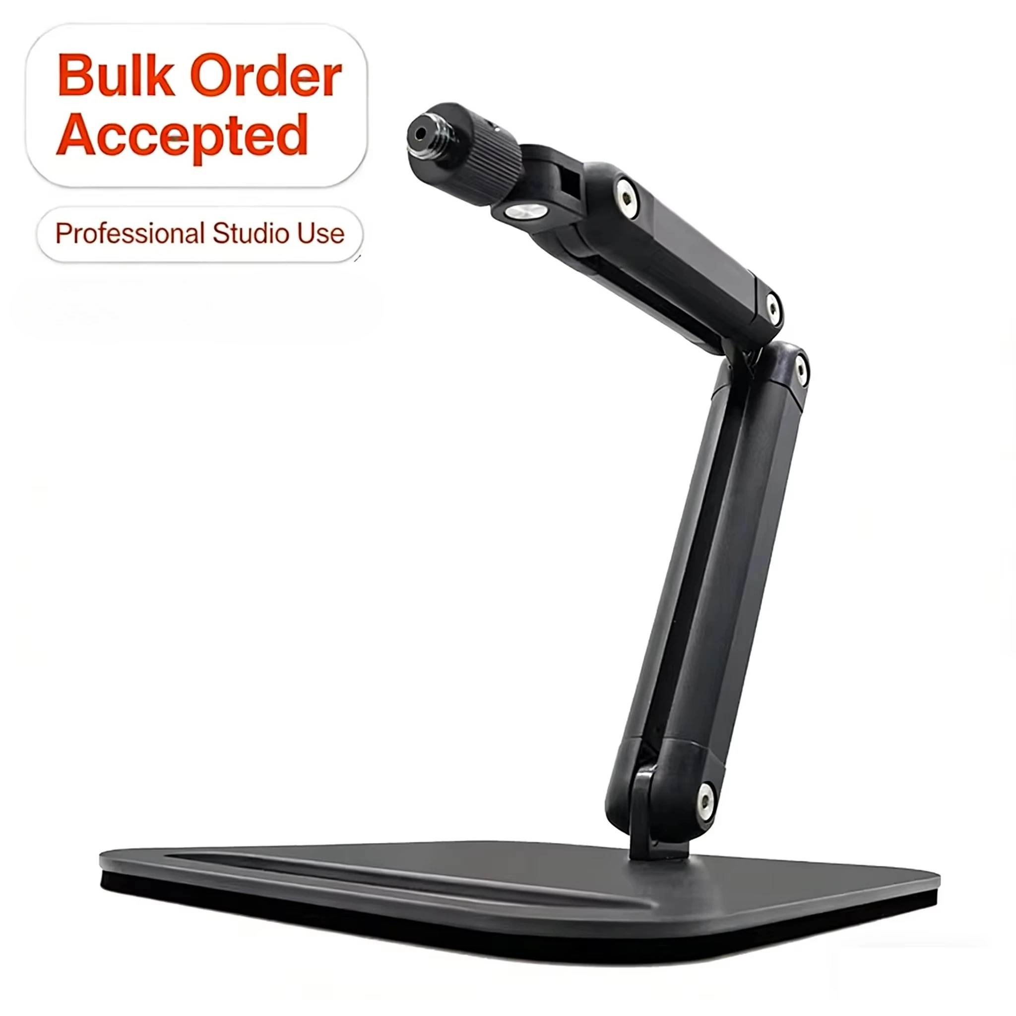 Custom Adjustable Heavy Duty Foldable Aluminum Desktop Mic Holder For Studio Radio Office