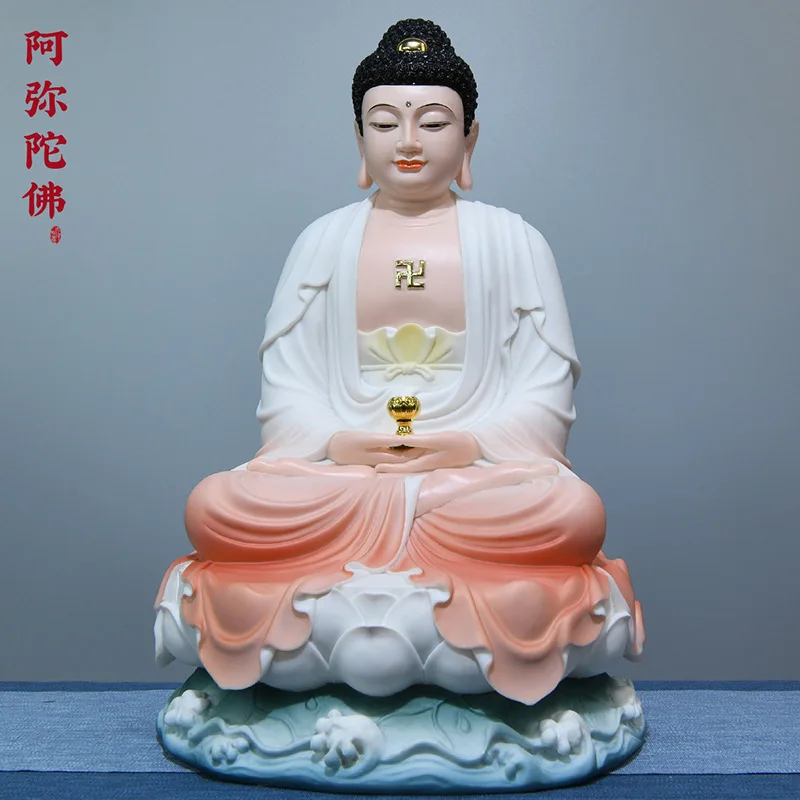 YFY Western Three Saints Buddha Statue Sitting Statue New Amitabha Buddha  Statue is on the rise to  ornament for home worship