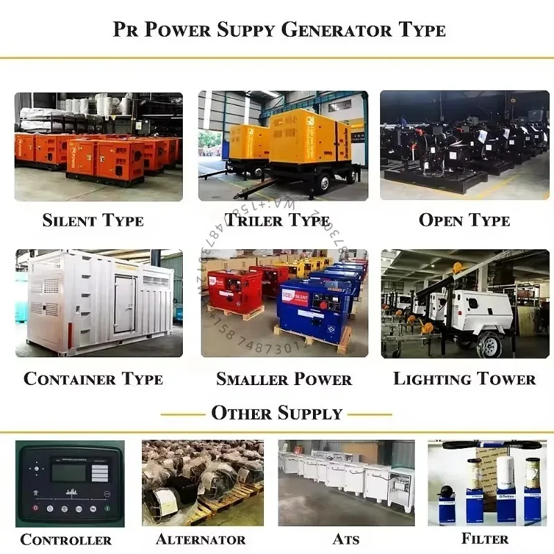 High Quality Industrial Soundproof Type Diesel Generator 50kw/60kw/70kw/80kw/125kva Diesel Generator Set