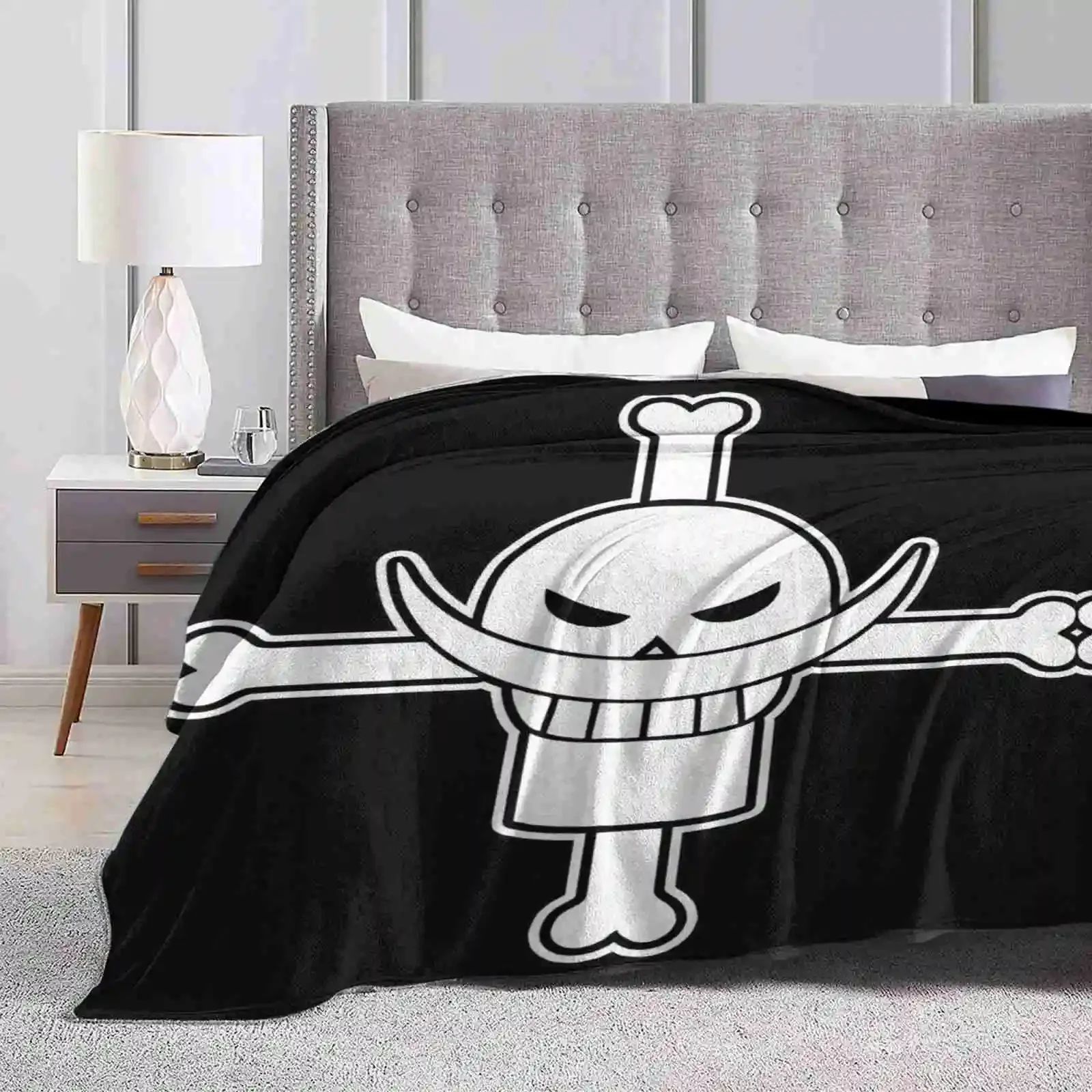 Whitebeard Flag And Collection ( Top 10 Best Seller In Mars ? ) Four Seasons Comfortable Warm Soft Throw Blanket Whitebeard