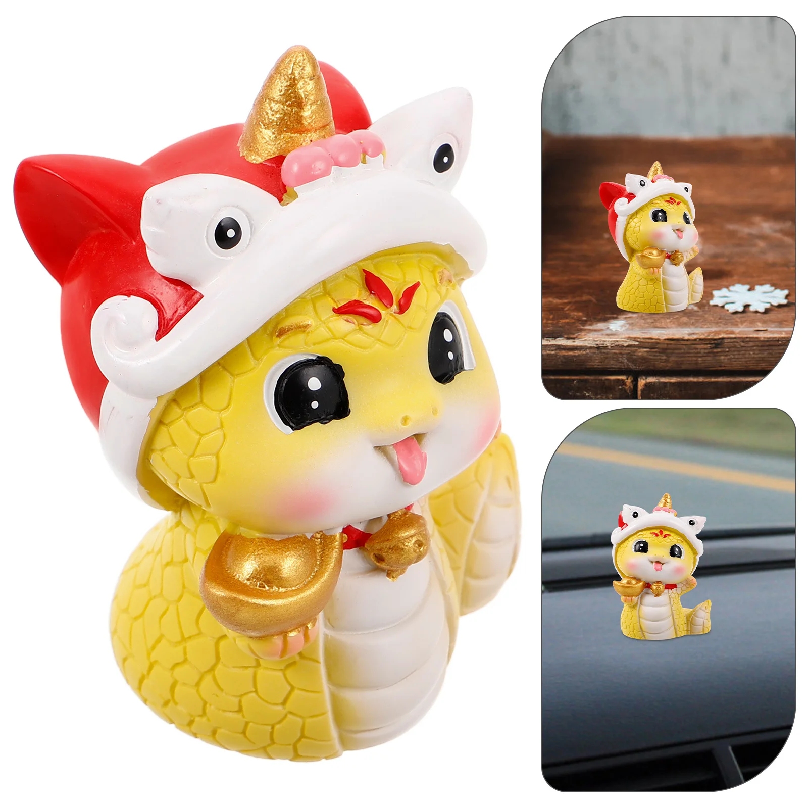 

Resin Snake Craft Decoration Home Desktop Car Interior Charm Year Decoration Miniature Snake Ornament Car Dashboard Decorations