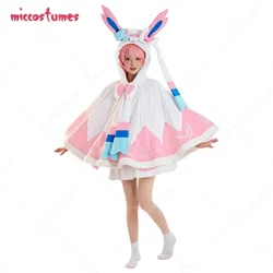 Micfigurinos-Kawaii Halloween Capa e Cachecol Conjunto para Mulheres, Manto Curto, Cauda Cosplay Traje