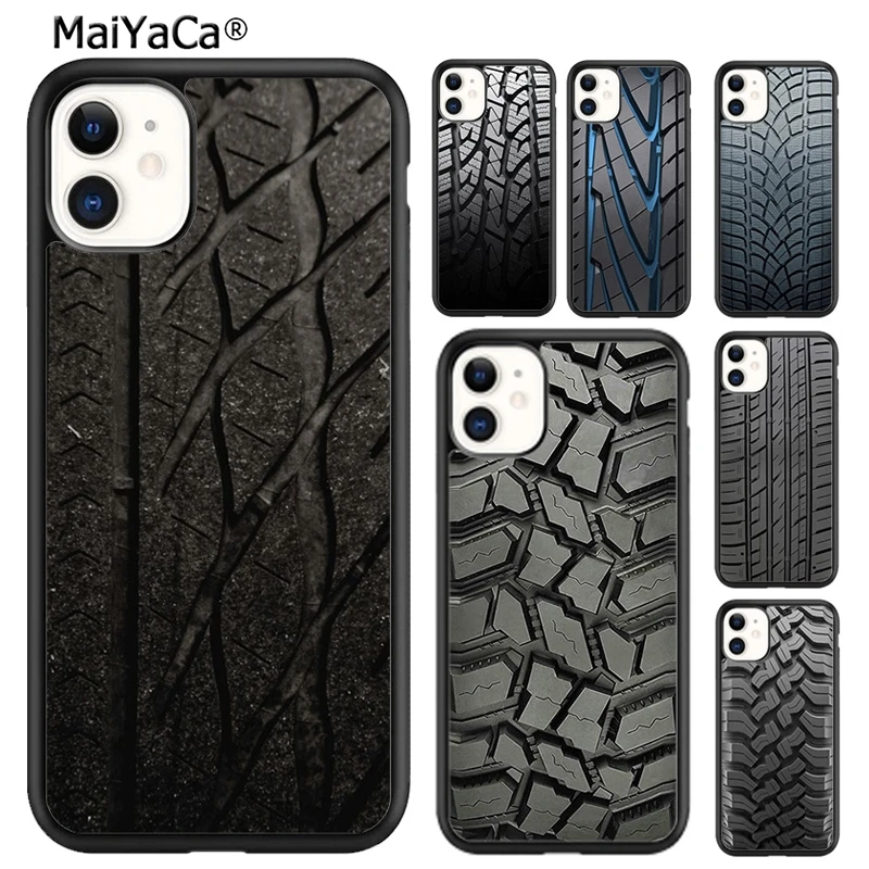 MaiYaCa Black Tire Tyre Tread Texture skin Phone Case For iPhone 16 15 SE2020 6 7 8 plus 11 12 mini 13 14 pro max  coque