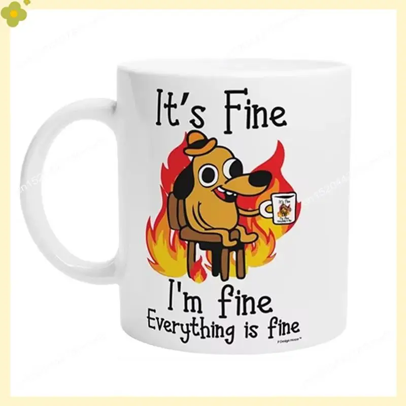 LDHL Coffee Beer Mug Cup Coffee Mugs Funny Mug Reusable Design Funny Coffee With The Words It's Everything Is Fine For Coffee