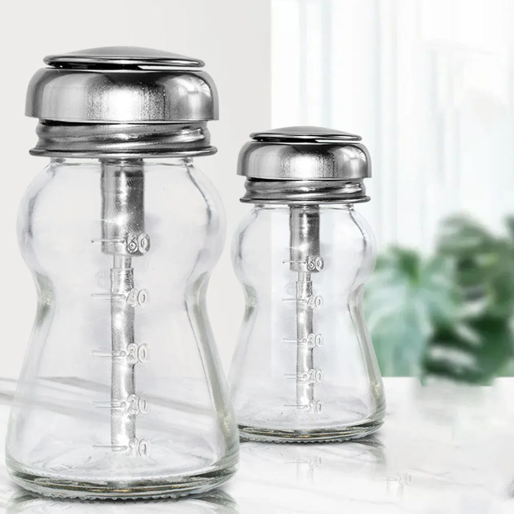 2 flacons pompe en verre pour dissolvant à ongles, flacon vide épaissi de qualité supérieure pour le stockage de liquides cosmétiques, multi-usages, à presser