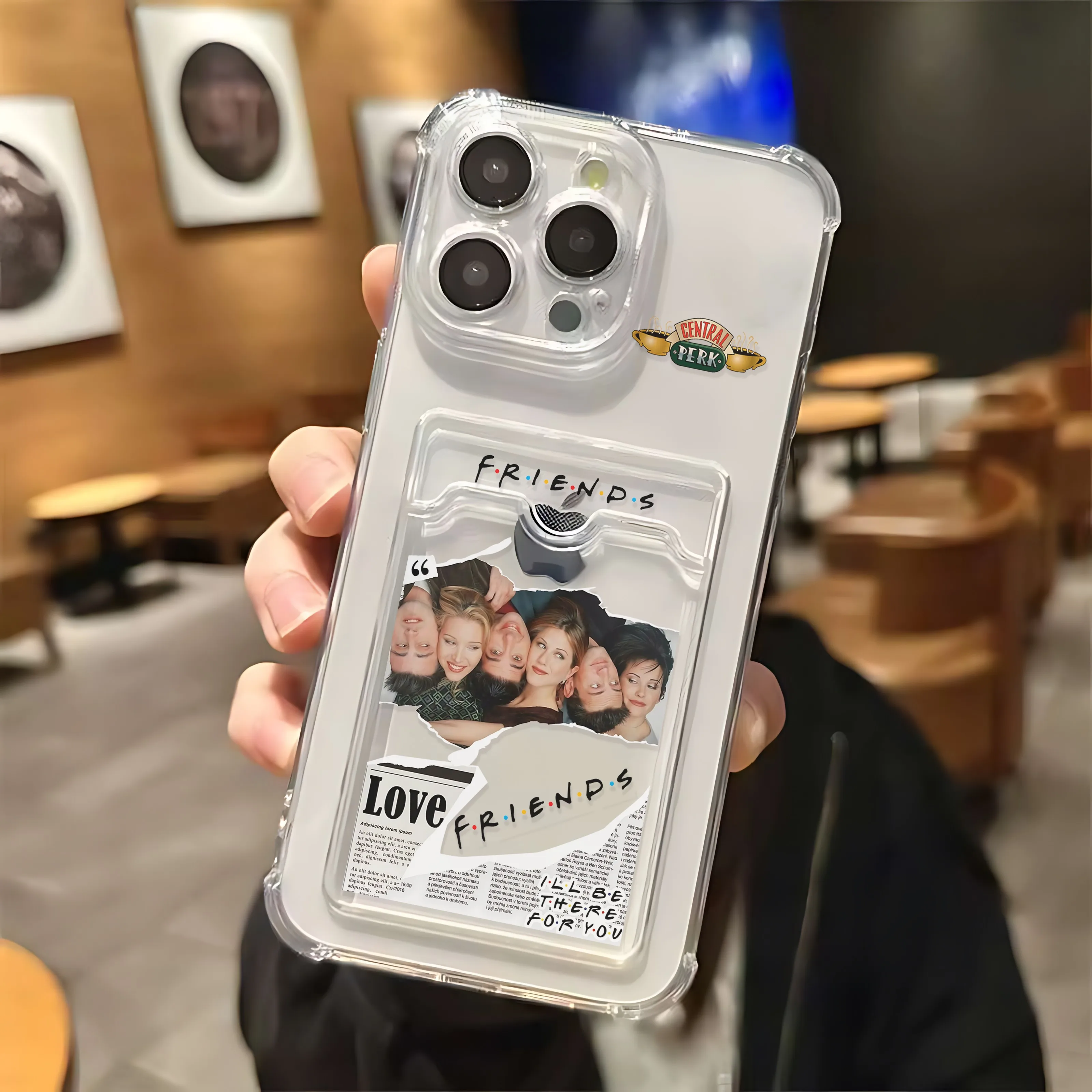 Friends Hot TV Show New Card Hold Case For iPhone 16 15 14 13 12 11 Mini Pro Max X XR XSMax 7 8 Plus SE20 Anti-fall Clear Cover