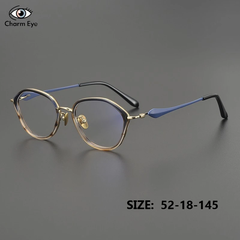 

2025 Polygonal Handmade Retro Women Glasses Frame High-quality Acetate Large Size 150 Men Myopia Anti Blue Light Office Eyeglass