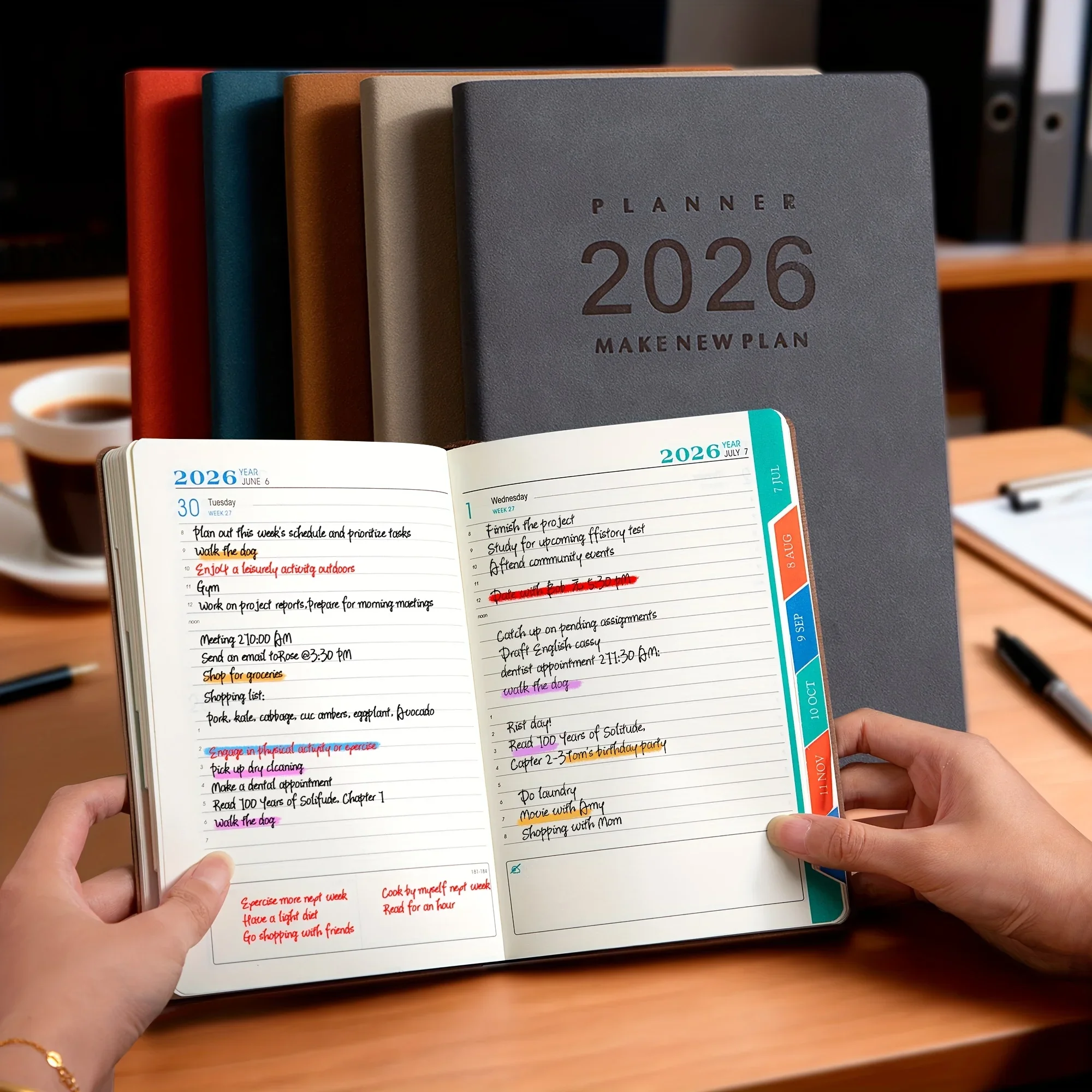 2026 Dagelijkse planner- en kalendertijdschrift - 360 pagina's Duurzame hardcover, takenlijst |   Het perfecte tienercadeau voor het nieuwe jaar