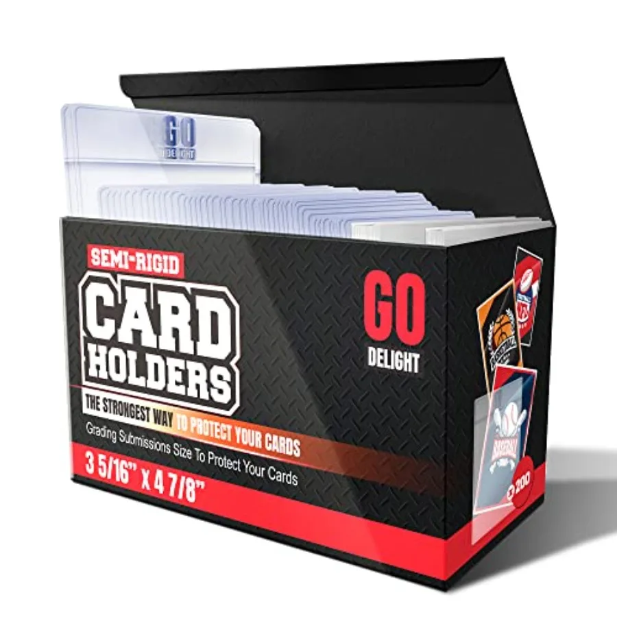 

Semi Rigid Card Holders for PSA SGC BGS CSG Grading 400 Bundle - Baseball Card Sleeves - 200 Card Holders for Trading Cards + 2