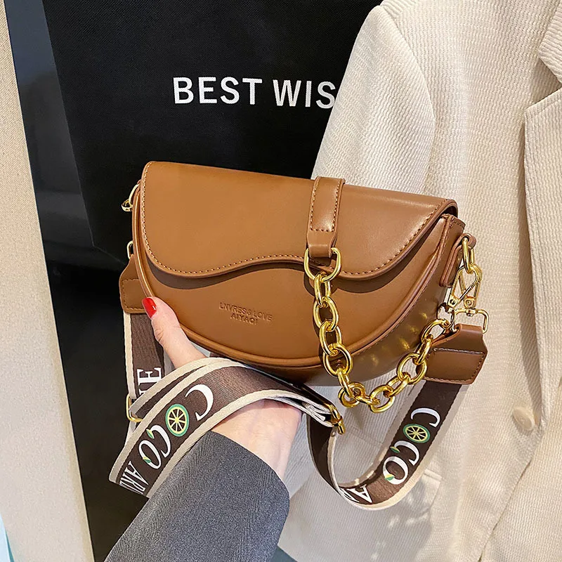 Famous brand design bags for women 2023 new luxury bolso replica Fashion Retro Handbag Female Shoulder Bag chain Saddle bag