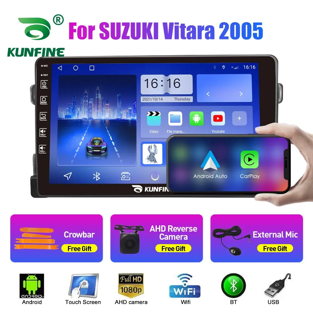 

10,33-дюймовый автомобильный радиоприемник для SUZUKI Vitara 2005 2Din Android, восьмиядерный автомобильный стерео DVD, GPS-навигатор, плеер, QLED-экран Carplay