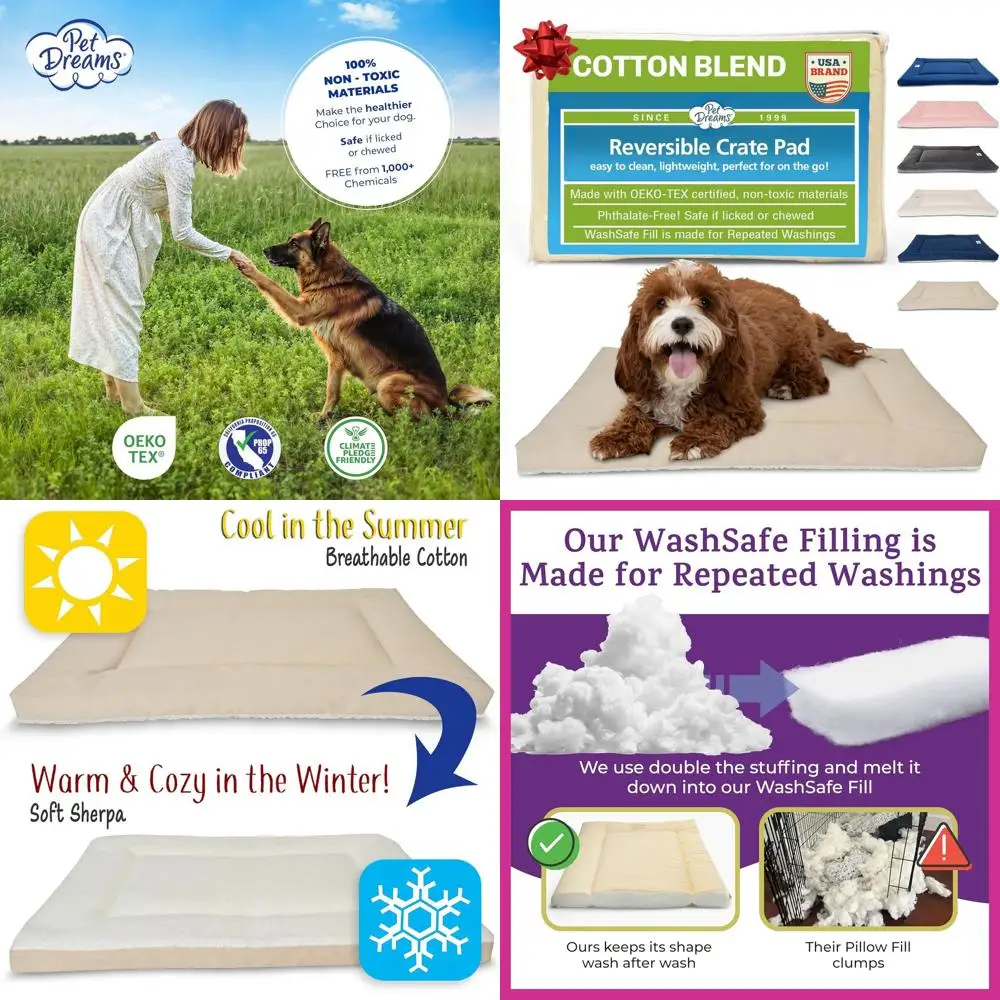 

Washable Dog Crate Mat, Non-Toxic, Fits Various Sizes, Ideal for Cats & Dogs (Khaki, X-Large, 42)