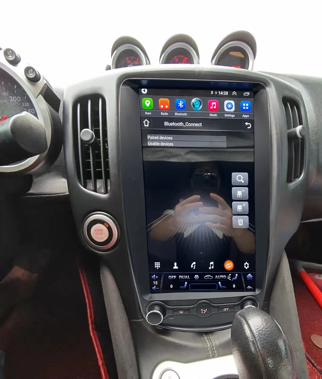 

13,8 дюймовый Android экран Tesla для Nissan 370z GPS Carplay Автомагнитола мультимедийный видеоплеер Навигация стерео 4G WIFI головное устройство