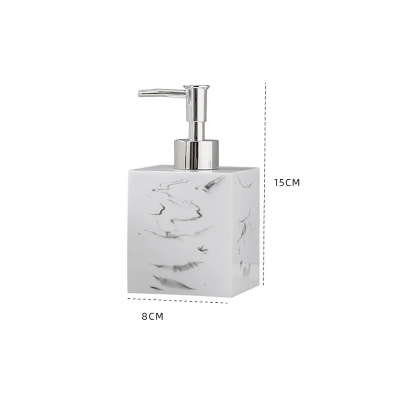 Marbling Square Emulsion Bottle Ceramic Portable Cosmetic Water Storage Bottle Household Shampoo Container Bathroom Accessories