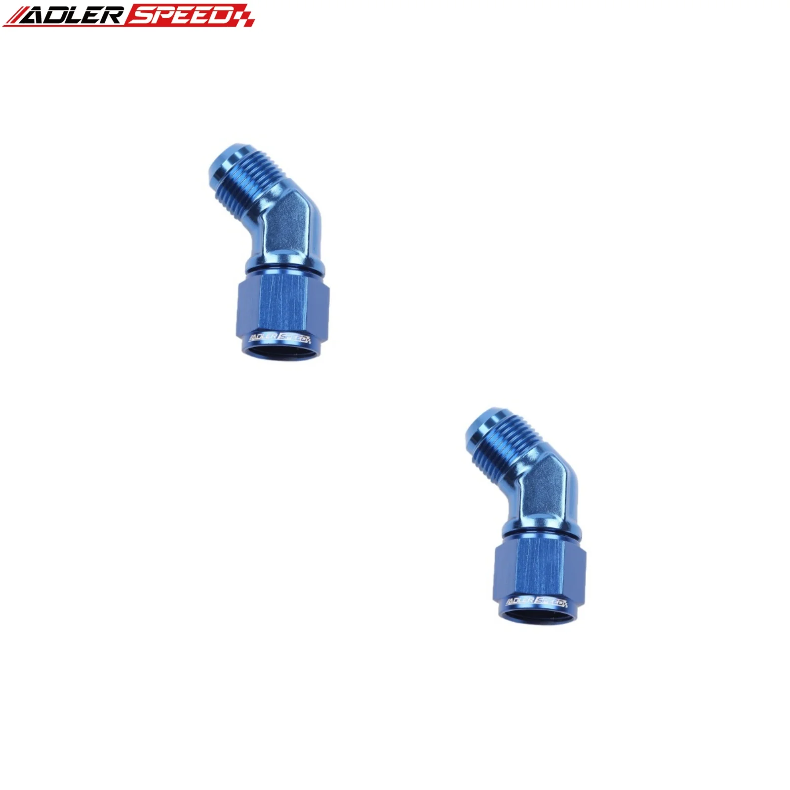 2PCS AN3 AN4 AN6 AN8 AN10 AN12 Female to 3AN-12AN Male 45 Degree Flare Swivel Hose Fitting Adapter Black Aluminium Anodized