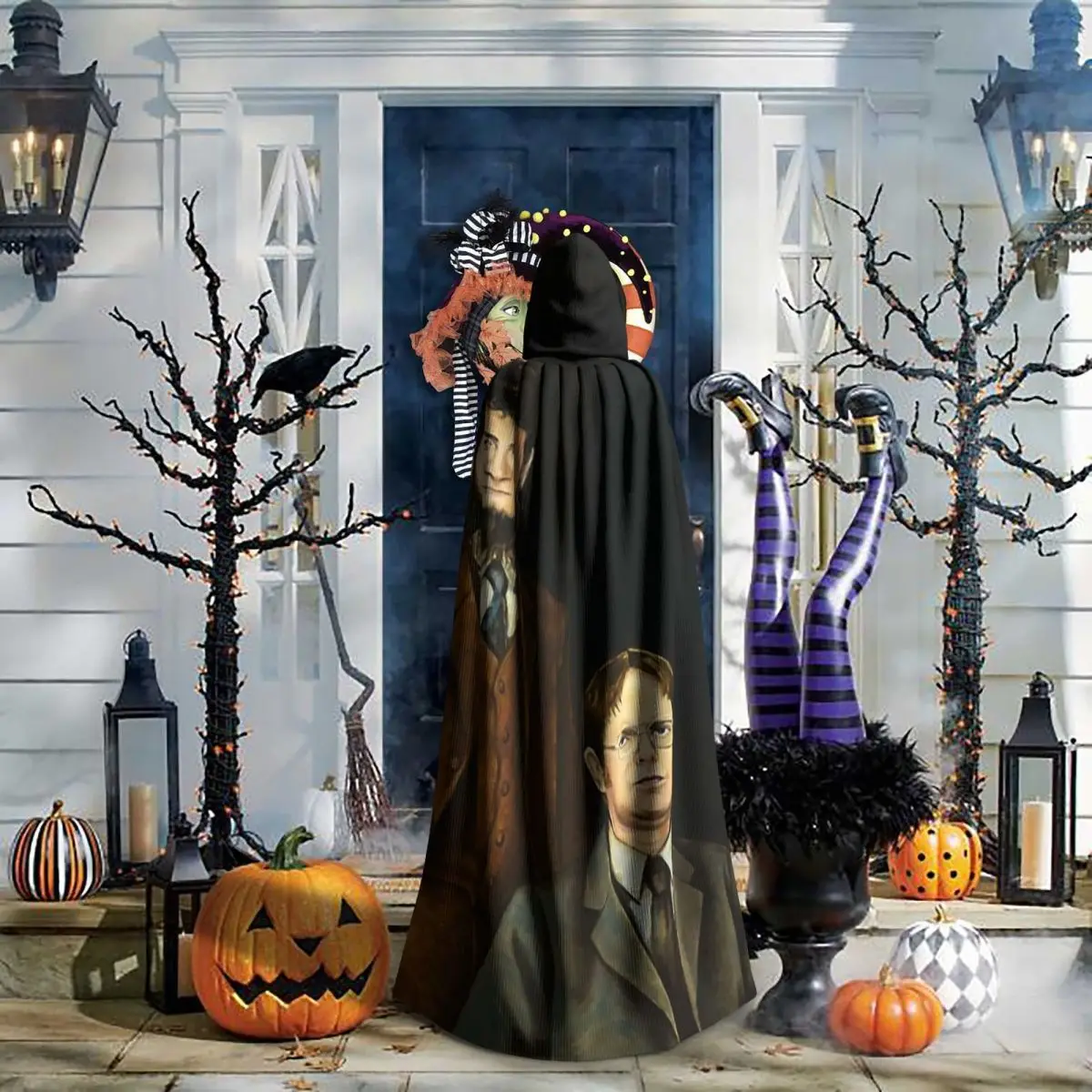 

Длинный плащ с капюшоном Дуайта Мозе Шрута, средневековый костюм ведьмы, накидка для косплея, на Хэллоуин, вампир, для взрослых, унисекс