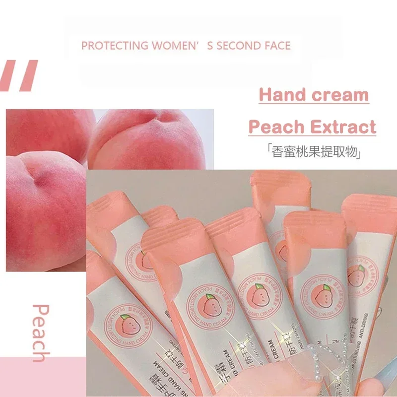 

Peach Moisturizing Hand Cream Anti-drying Refreshing Non-sticky Autumn Winter Skin Care 4ml 20 Bags Hand Cream