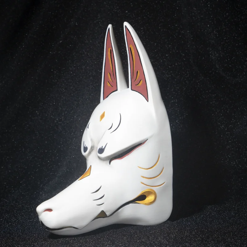 Japanese Tengu Mask Fox Face Cosplay Prop for Genshin Impact, Inazuma Mask, Ayaka Mask, Unique Collector's Item for Decoration