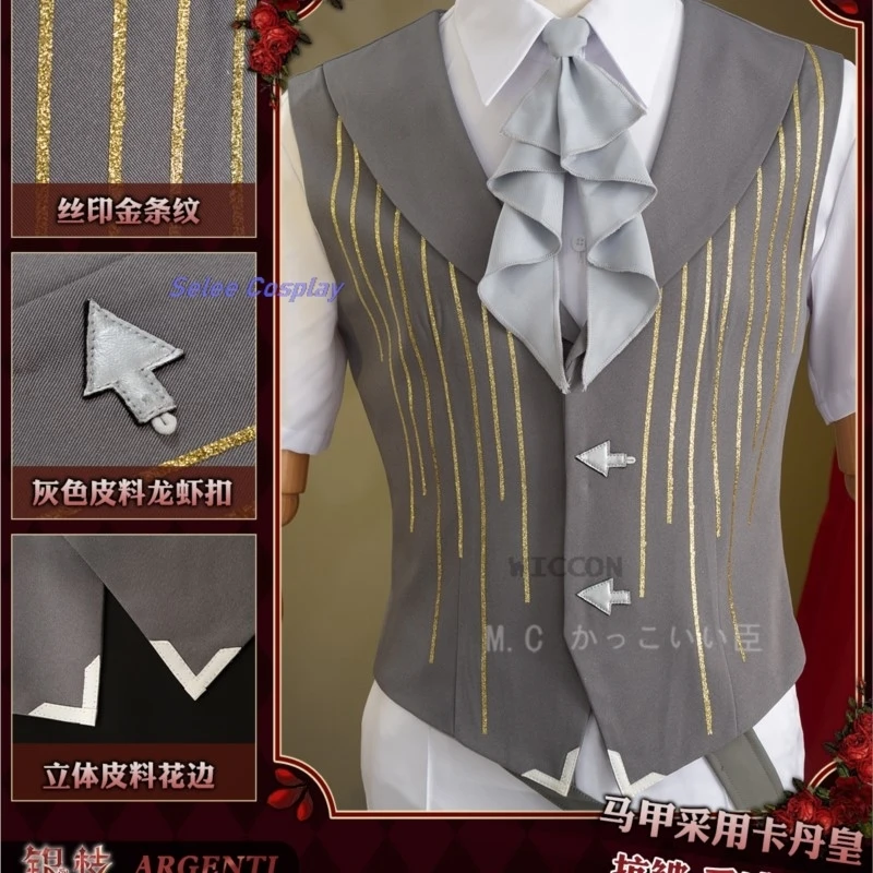 Argenti Game Honkai: Star Rail Cosplay Costume Knights of Beauty Clothes Official Concert Gown Uniform Cosplay Party Mens Suit