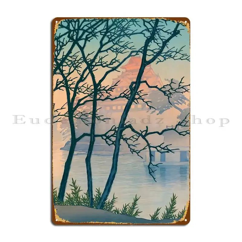 Ukiyo E Okayama Castle Metal Plaque Poster Classic Character Wall Decor Wall Personalized Tin Sign Poster