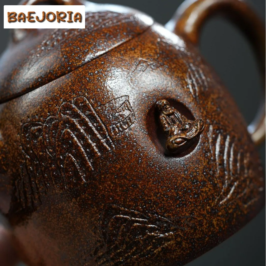 BAEJORIA 450ml High-end Yixing Purple Clay Teapot Handmade Qin Quan Pot Raw Ore Hyperthermy Section Mud Kettle Zisha Teaset
