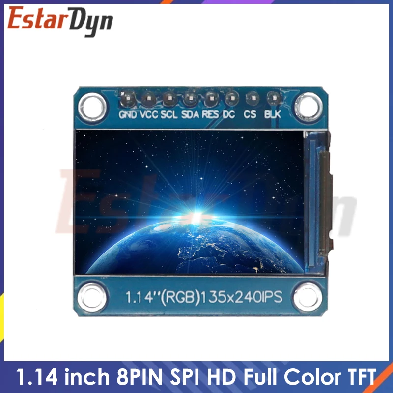 1.14 inch 3.3V 8PIN SPI HD Full Color TFT Display Screen ST7789 Drive IC 135*240