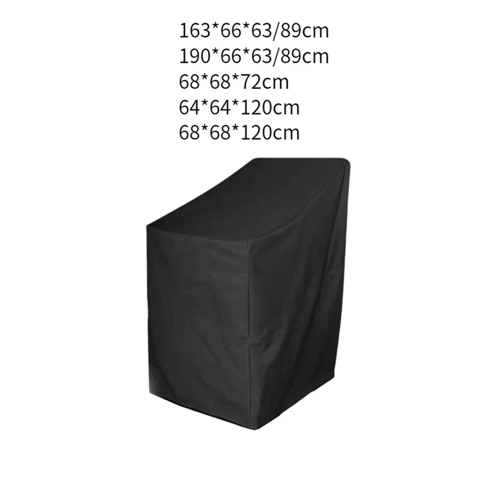 Garden Patio Chair Cover Stacked Chair Dust Cover Protection Cover Black Tear Resistance All Weathers Folding Chairs Cover