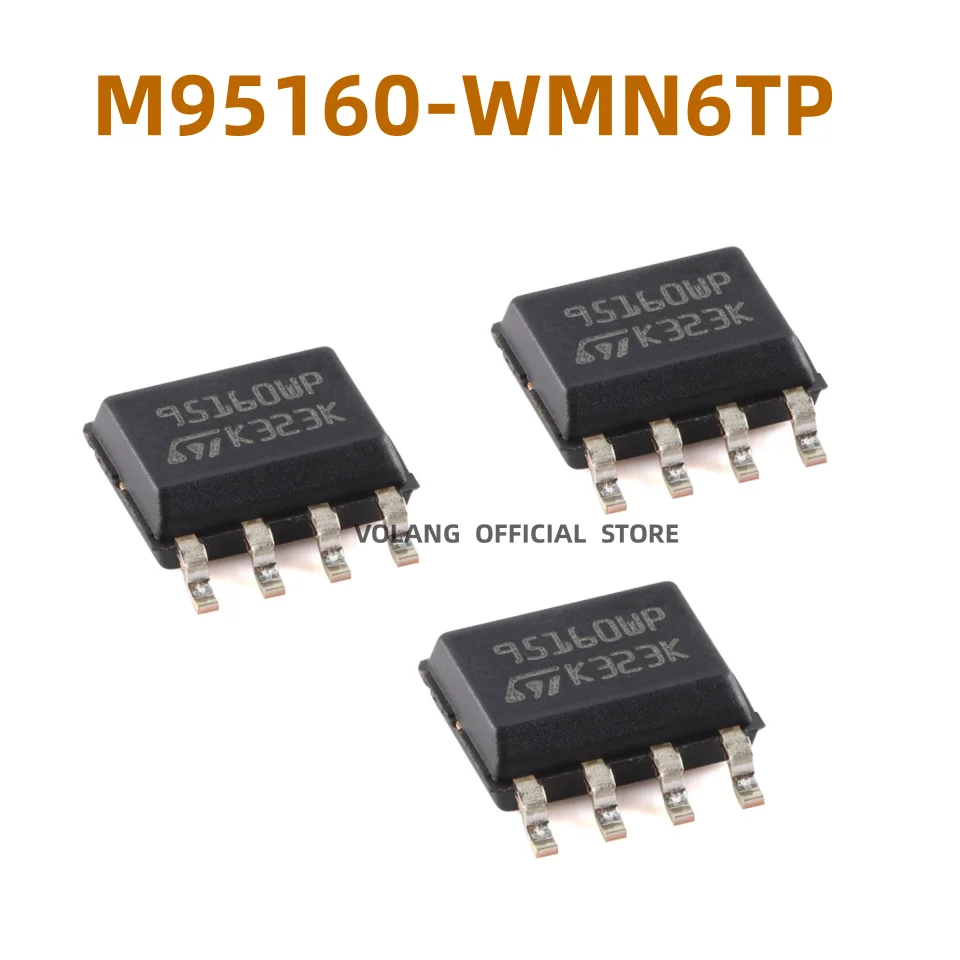 10Pcs/LOT M95160-WMN6TP SOP-8 16Kbit SPI EEPROM 8-OP CHIP NEW SOIC-8 95160WP