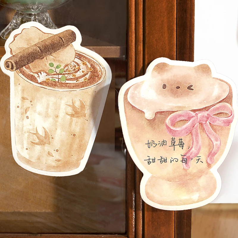 Gift NOTE FOR Notes Slow Life Coffee Series Retro Drink Notebook Message Memo Kawai Stationery Office Accessories Memo Pad
