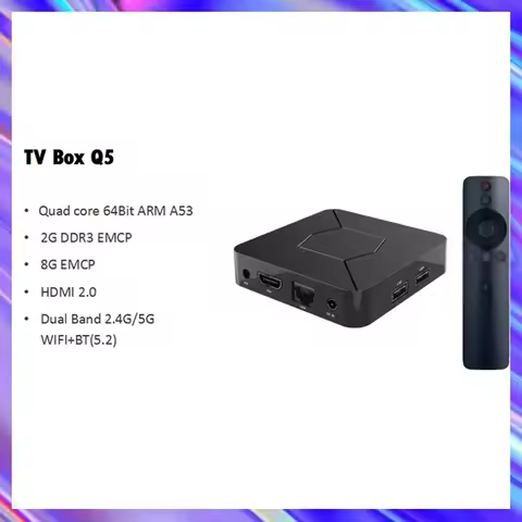 Q5 Mini Smart TV Box 2.4G/5G WIFI BT5.0 2G 8G 100M Android 10.0 TV BOX Media Player Allwinner H313 4K HDR Easy To Use EU PLUG