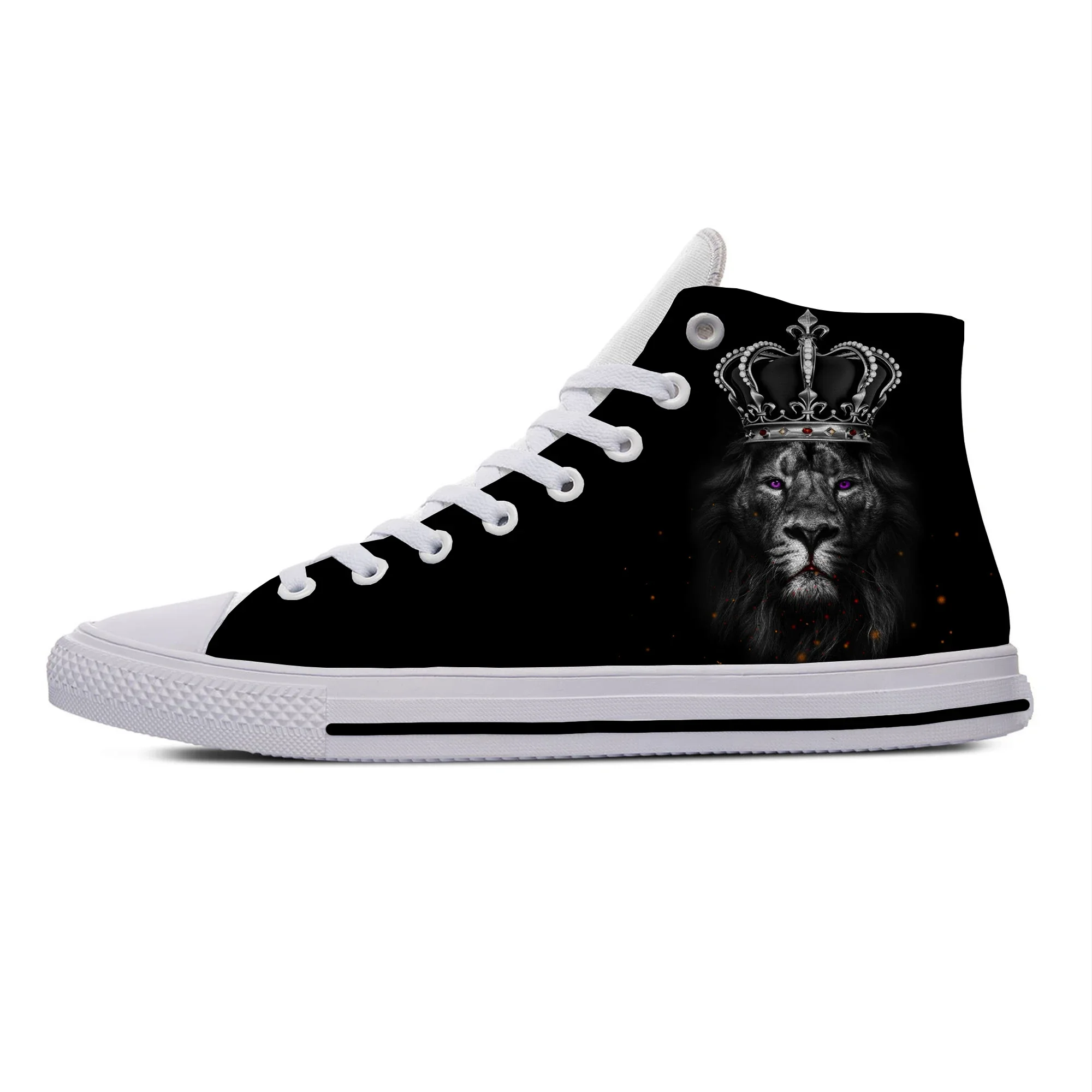 King Lion Crown Animal Fashion Funny Classic High Top Lightweight Casual Shoes Breathable Men Women Sneakers Summer Board Shoes