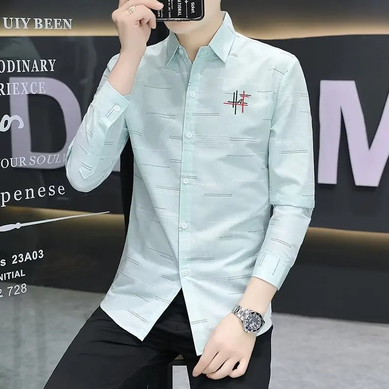 

Мужские длинные Sve irt Slim Fit, повседневные, тонкие, модные, корейские, против морщин, не требующие глажки, для городских молодежи, всесезонные, irt