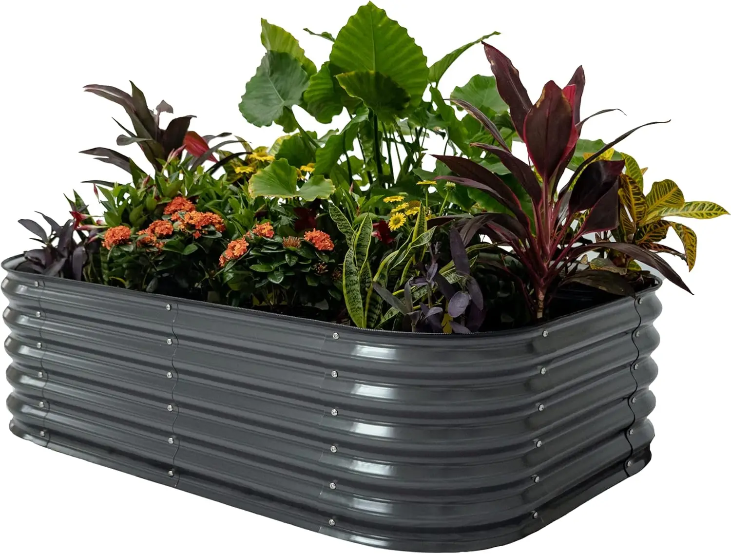 

garden Raised Garden Bed Kits, 17" Tall 6 in 1 Modular Metal Raised Planter Bed for Vegetables Flowers Patio Ground