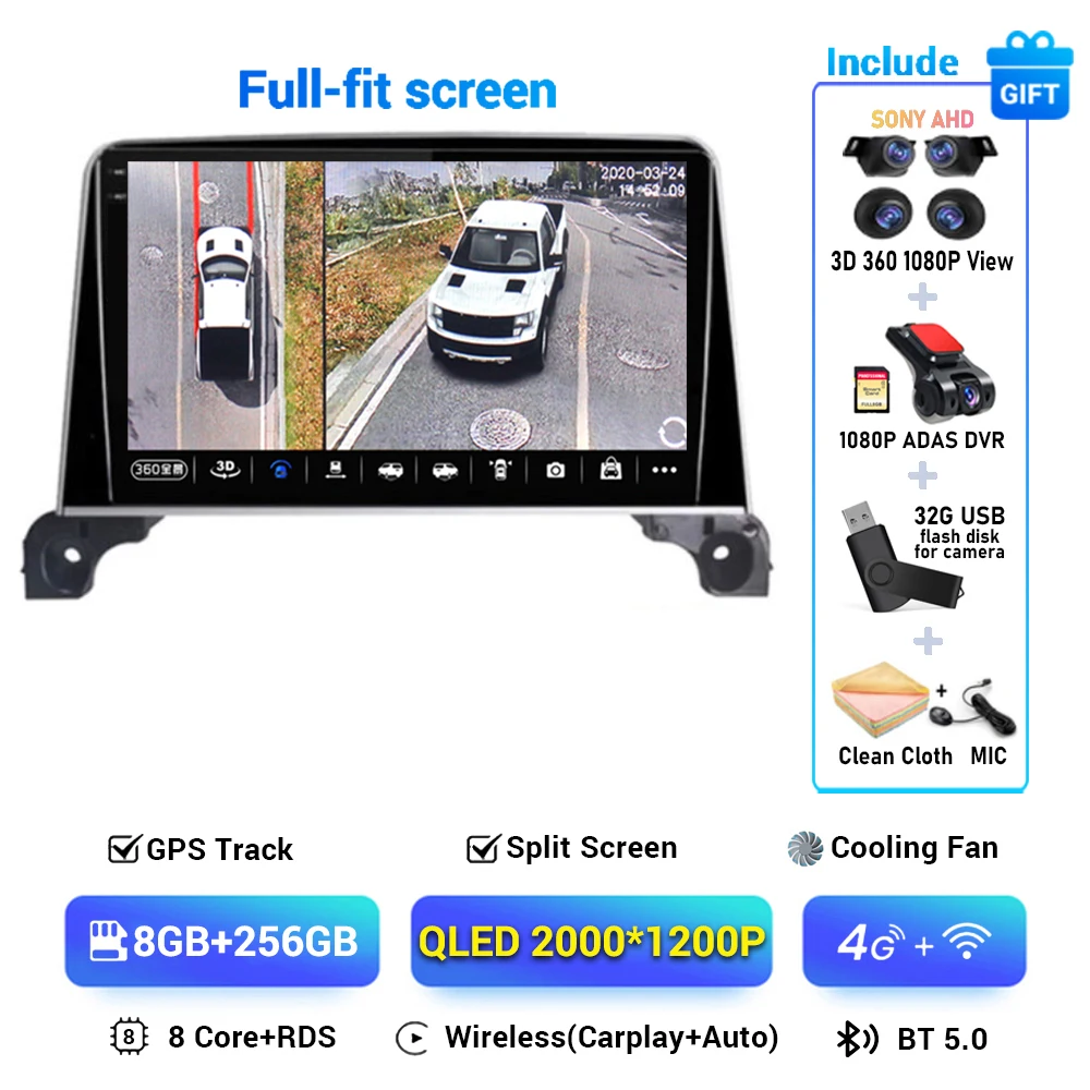 Android 15 Carplay Auto 360 Camera Voor Peugeot 5008 4008 3008 2017 2018 2019 2020 Autoradio Multimedia Speler navigatie Gps Dsp