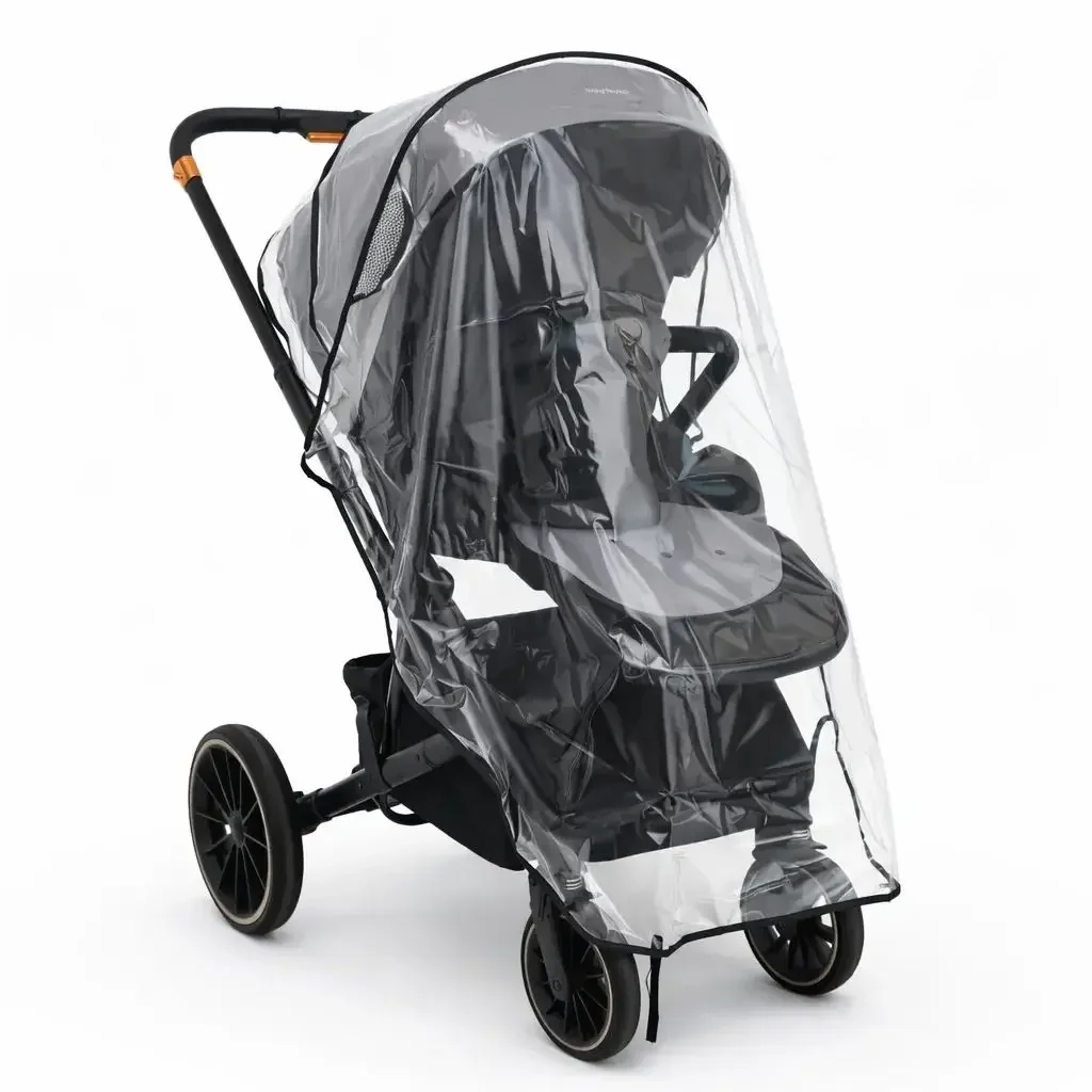 Kid Stroller Rain Cover EVA Weather Protection for Rain Wind, Snow & Dust Baby Stroller Compatible with multiple stroller models