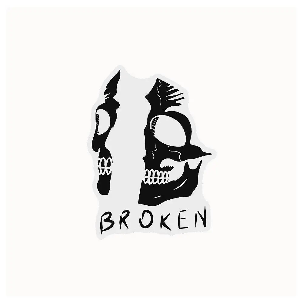 Broken Skull Waterproof Stickers For Decorating Car Windows Motorcycles And Computers.