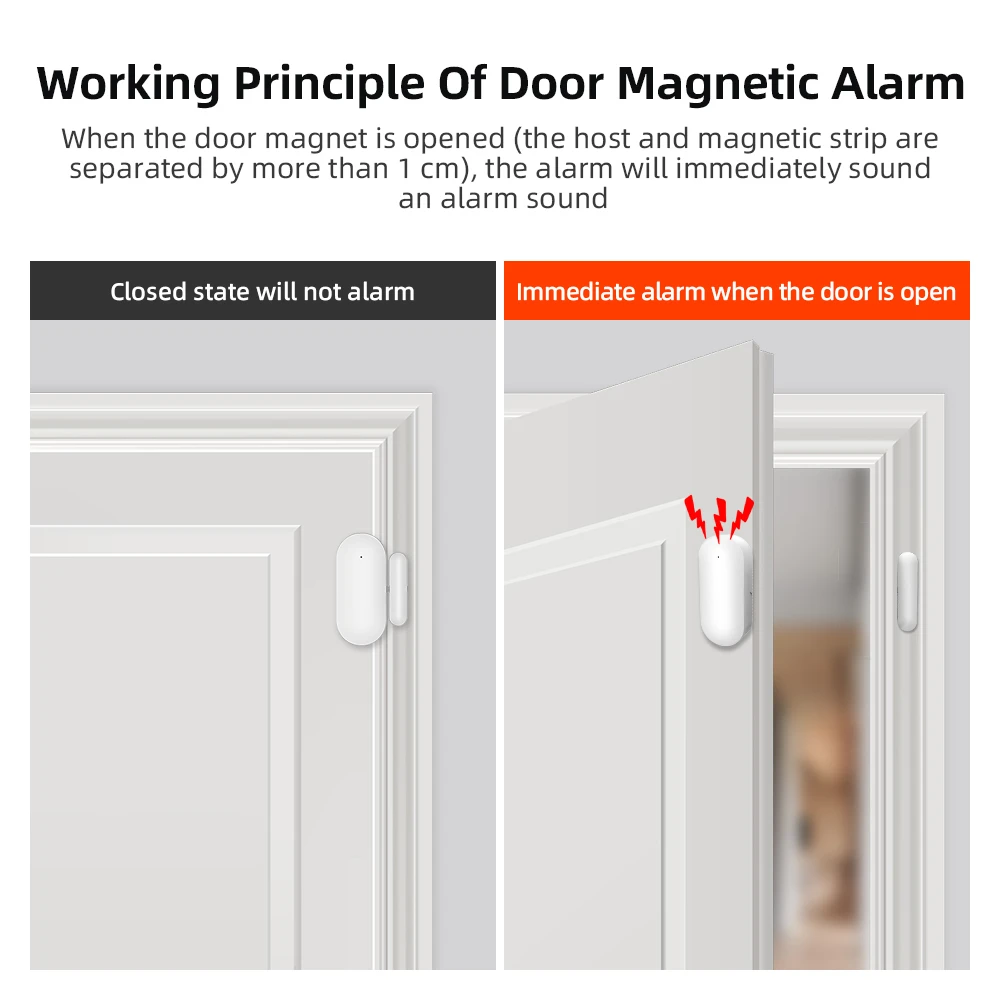 Sensor magnético inalámbrico YUPA, Sensor de puerta y ventana para todos los RF 433MHz, alarma de seguridad para el hogar, Sensor de espacio