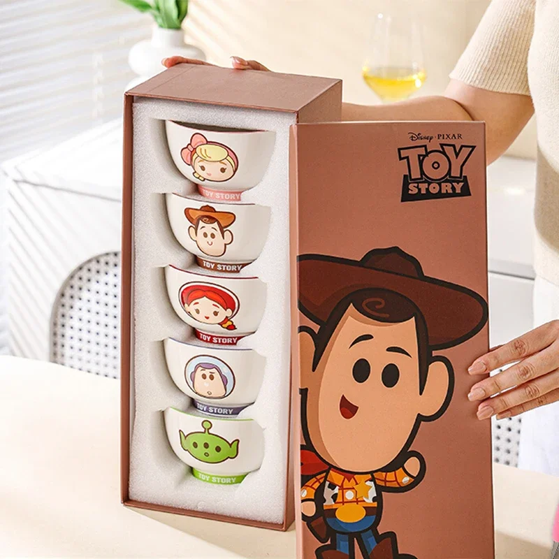 Disney Woody Alien Buzz Lightyear Cartoon Personality Cute Home Ceramic Tableware Gift Creative Simple Anime Movie Ceramic Bowl