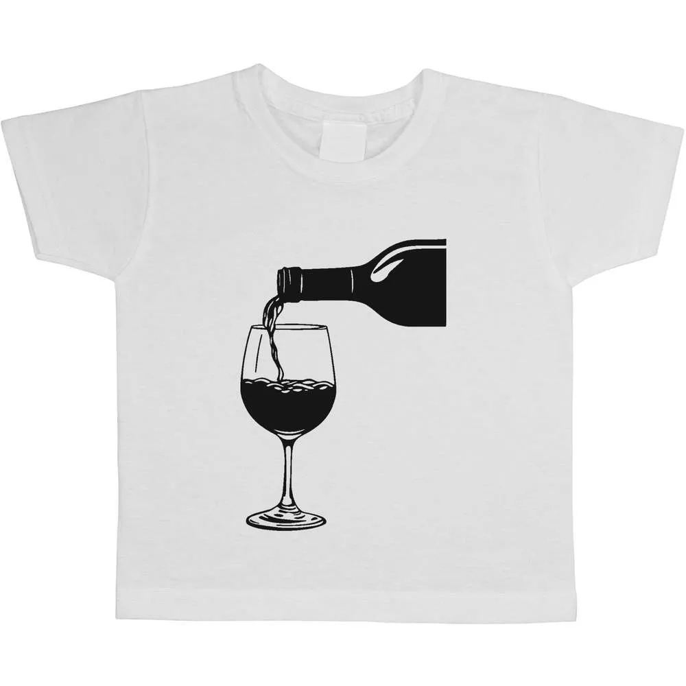 'Wine Poured into Wine Glass' Children's / Kid's Cotton T-Shirts (TS051588)