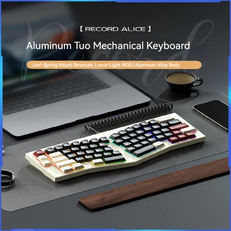 

Weikav Record 68 Key Keyboard Alice Aluminum Mechanical Customization Kit Rgb Customization Game Kit Hot Swap Game Keyboard Gift