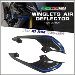For Yamaha R1 2020-2022 3K Carbon Fixed Wing Winglet YZF-R1 Motorcycle Fairing Housing Aerodynamic 100% two-sided Carbon Fiber