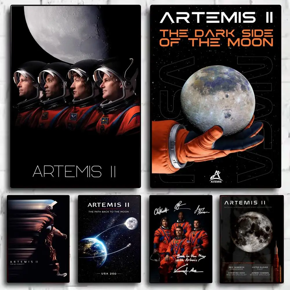 Berühmtes NASA A-Artemis 2 Raketen-Poster, modernes ästhetisches Wandkunst-Poster, minimalistische Raumdekorationsartikel