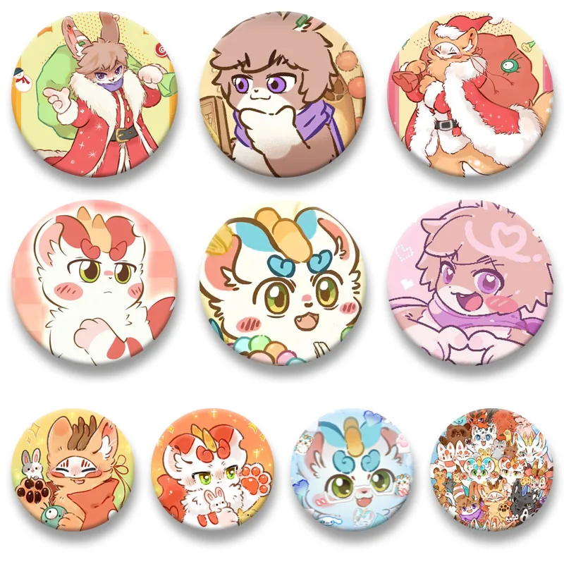 Cute Anime Fabulous Beasts Brooches Fashion Jewelry Accessories Cartoon Animals Tianlu Lapel Pins Clothes Bag Decor Badges Gifts
