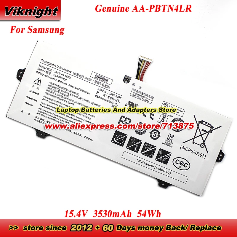 

Подлинная батарея AA-PBTN4LR 54Wh для Samsung NT930SBE-K28A NT930SBE-K58 NT950QAA NT950SBE-K58 K58WA X717 X718F NT950SBV-A58A