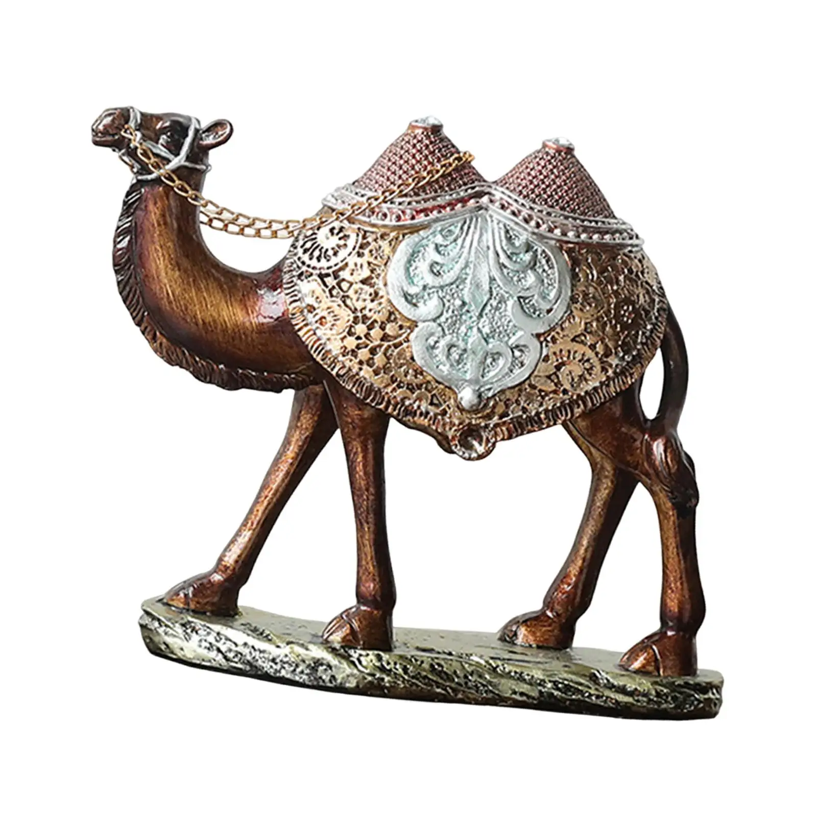Camel Figurine Resin Modern Artwork Tabletop Ornament for Living Room Shelf Decor