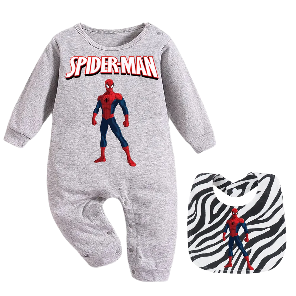 

Baby Clothing Set: Romper Crawling Suit + 1PCS Bibs for 0-6 Months