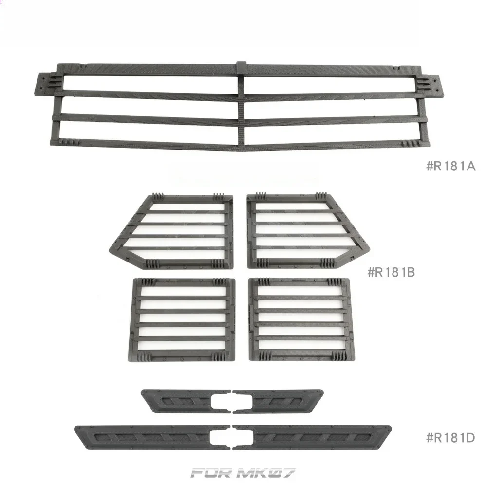 1/7 RC Upgrade Parts Front Window Armor Grille For RLAARLO MK07 JK07 Crawler Car Rainforest Guard customizable size Accessories